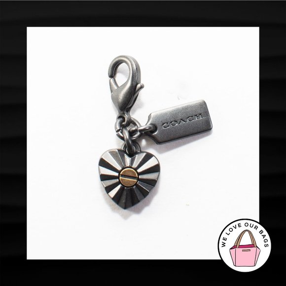 ULTRA RARE! NEW COACH DAISY RIVET HEART DINKY ROGUE BAG CHARM KEY FOB KEYCHAIN